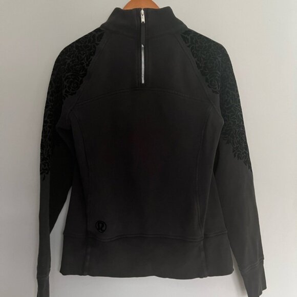 Lululemon Floral Flock Pullover Black Size 8 - Picture 1 of 6